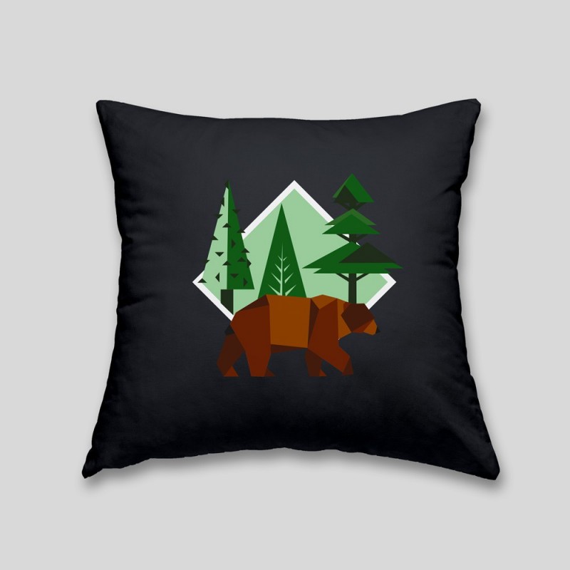 Brown bear cushion - Cushion with removable cover and invisible zip on the back. 32x32cm -. 22,87 €