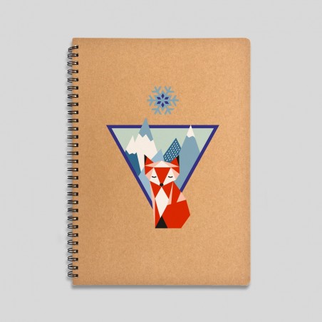 Mountain fox notebook - 120 sheets notebook with hard cover made of recycled cardboard. 16x22cm -. 15,61 €