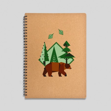 Brown bear notebook - 120 sheets notebook with hard cover made of recycled cardboard. 16x22cm -. 15,61 €