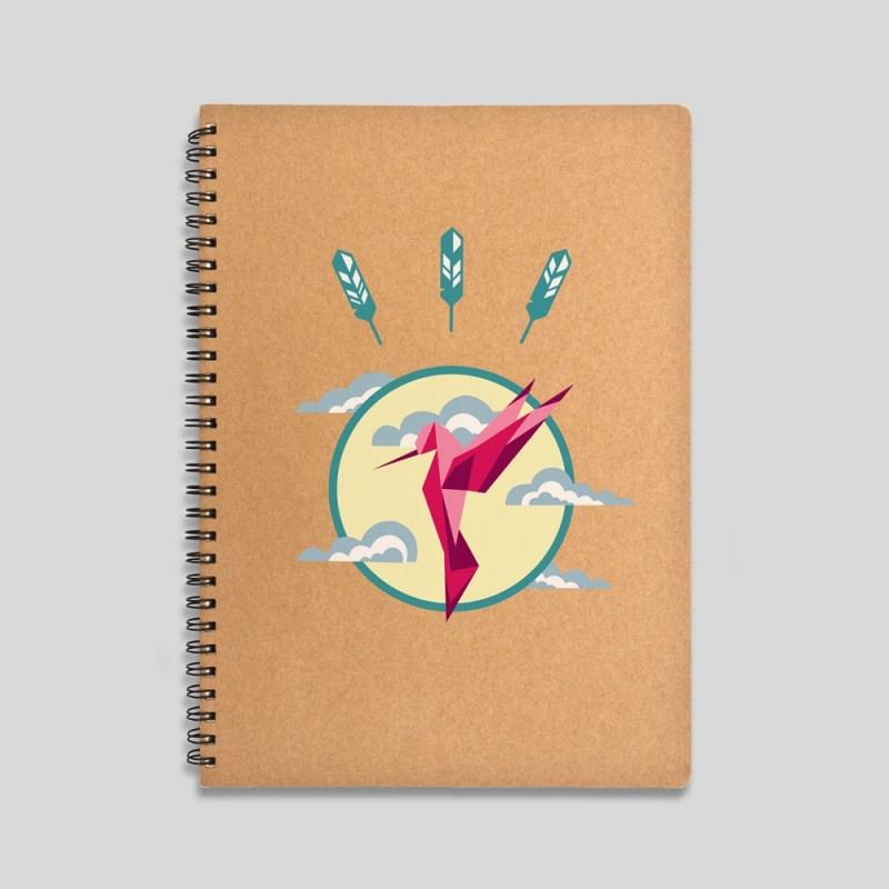 Hummingbird notebook - 120 sheets notebook with hard cover made of recycled cardboard. 16x22cm -. 15,61 €