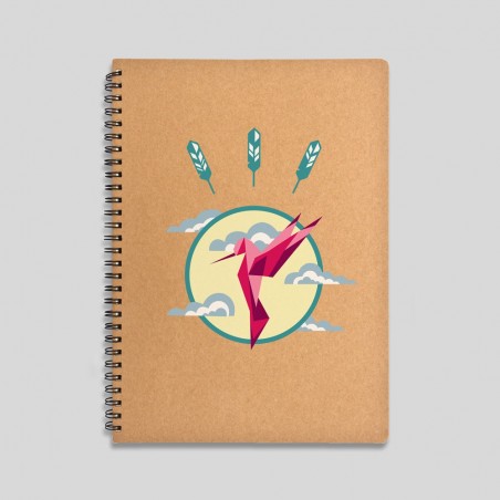Hummingbird notebook - 120 sheets notebook with hard cover made of recycled cardboard. 16x22cm -. 15,61 €